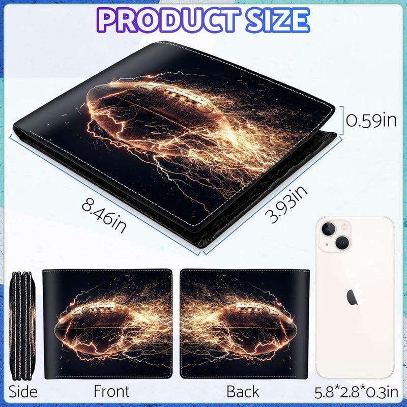 ZHIMEBYE Boys Wallet for Teens, Cool Kids Wallet for Boys Ages 8-10 9-12 11-15, Funny Football Leather Bifold Rfid Blocking, Coin Pocket Id Window for Teen Men Youth Guys Birthday Christmas Gifts - Image 2
